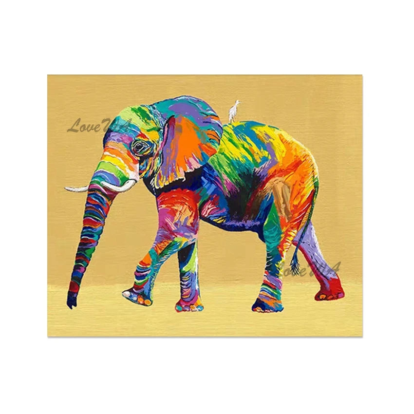 3D Elephant Textured Abstract Paintings, Canvas Artwork, Idea Design Art Picture, No Framed, Wall Decoration For Living Room